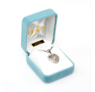 Sterling Silver Miraculous Medal with Cubic Set Zircons