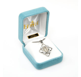 Sterling Silver Miraculous Medal with Cubic Set Zircons