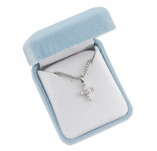 Sterling Silver Small Cross with CZ Settings