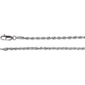 20-inch Rope Chain with Lobster Clasp - 14K White Gold