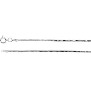 18-inch Diamond Cut Snake Chain with Spring Ring - Sterling Silver