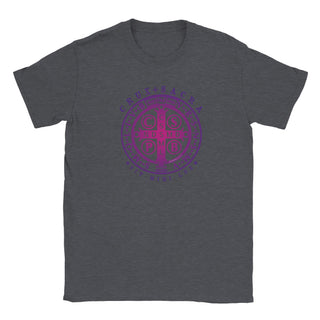 St. Benedict Medal Purple Gradient T-Shirt - view 3