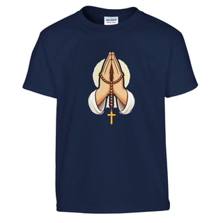 Praying Hands with Rosary Kids T-Shirt - view 10