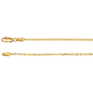 24-inch Diamond Cut Cable Chain with Lobster Clasp - 14K Yellow Gold