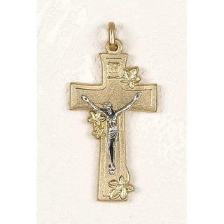 Bulk Gold Tone Lily Cross