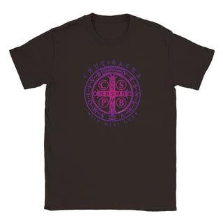 St. Benedict Medal Purple Gradient T-Shirt - view 5