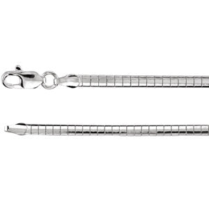 18-inch Omega Chain with Lobster Clasp - Sterling Silver