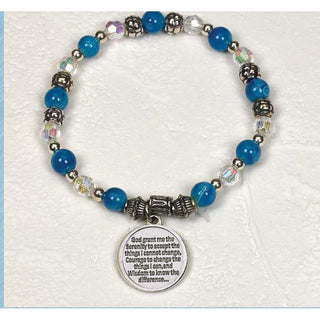 4-pack - Serenity Prayer - Italian Stretch Bracelet with Prayer Card