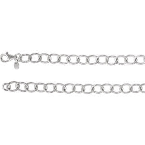 18-inch Knurled Cable Chain - Sterling Silver