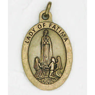 Bulk 1 inch Premium Lady of Fatima Medals in Brass Tone - 2 options