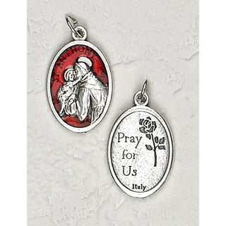 Bulk Saint Anthony Double Sided Red Enamel Medals