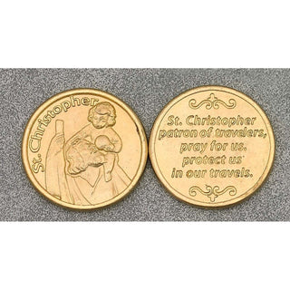 Bulk Gold Tone Token - Saint Christopher