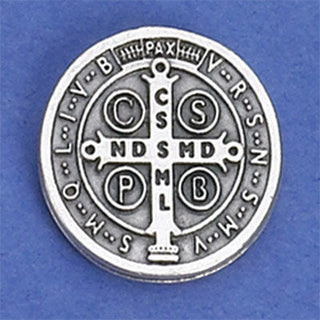 6-pack - Saint Benedict Lapel Pin - Silver Tone