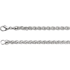 16-inch Wheat Chain with Lobster Clasp - Sterling Silver