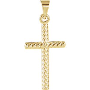 14K Gold 12.3x8.5 MM Cross Pendant