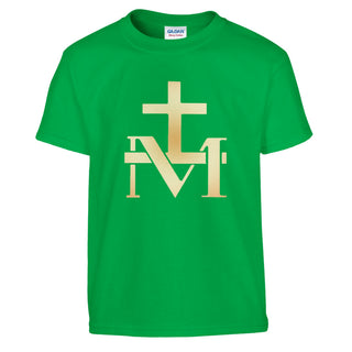 Gold Marian Cross Monogram Kids T-Shirt - view 3