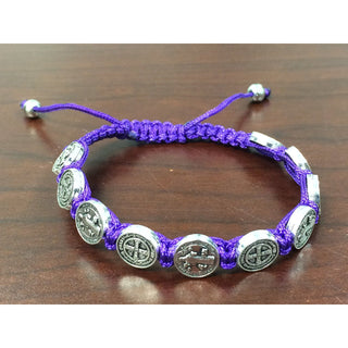 4-pack - St. Benedict Slip Knot Bracelet - Purple