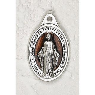 Bulk Brown Enameled Oval Shaped Miraculous Medals