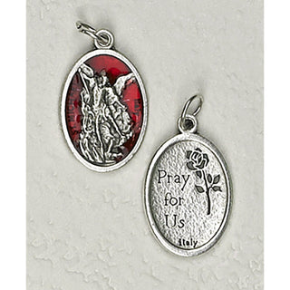 25-Pack - 3/4 inch Red Enamel St Michael Pendant
