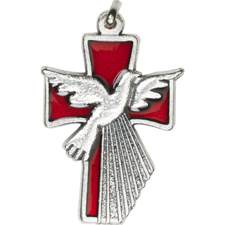 3 Inch Holy Spirit Cross - Silver Tone - Boxed