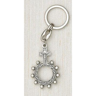 12-Pack - Silver Finger Rosary Keyring