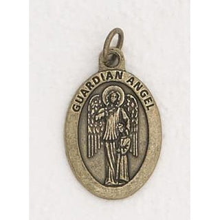 Bulk 1 inch Premium Guardian Angel Medals in Brass Tone - 2 options