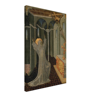 Kneeling Saint Before the Crucifix Canvas Print - view 5