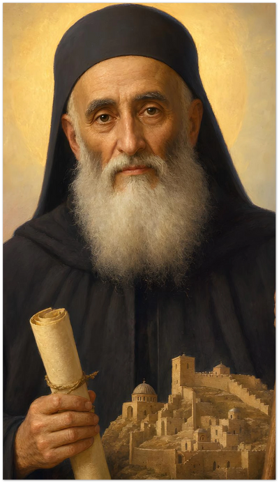St. Sabas the Sanctified Holy Cards