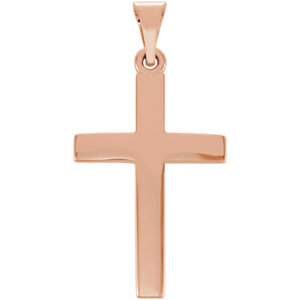 14K Rose 17x11.5 MM Cross Pendant