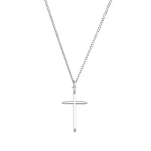 Sterling Silver 25x15 MM Cross 18" Necklace