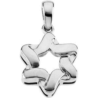 14K White 23x17.5 MM Star of David Pendant