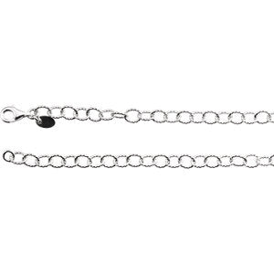 18-inch Knurled Cable Chain - Sterling Silver