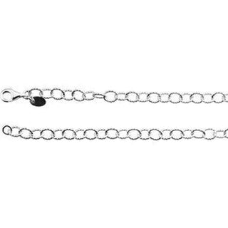 24-inch Knurled Cable Chain - Sterling Silver