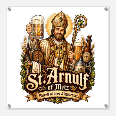 St. Arnulf of Metz Patron of Beer Acrylic Wall Plaque