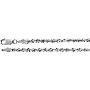18-inch Rope Chain with Lobster Clasp - 14K White Gold