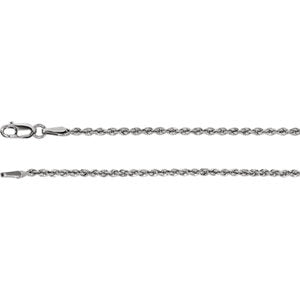18-inch 1.85 MM Rope Chain with Lobster Clasp - Sterling Silver