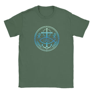 Aqua IHS Cross and Anchor Emblem T-Shirt - view 13