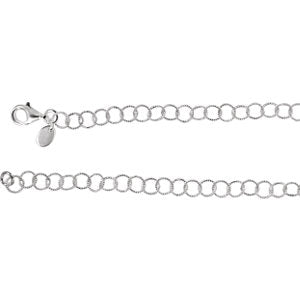 24-inch Knurled Cable Chain - Sterling Silver