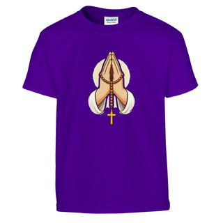 Praying Hands with Rosary Kids T-Shirt - view 9