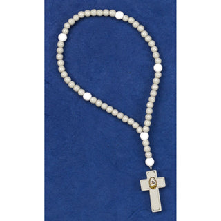 6-pack - White First Communion Wood Rosary