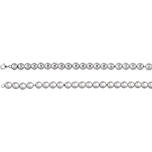 16-inch Bead Necklace with Lobster Claps - Sterling Silver