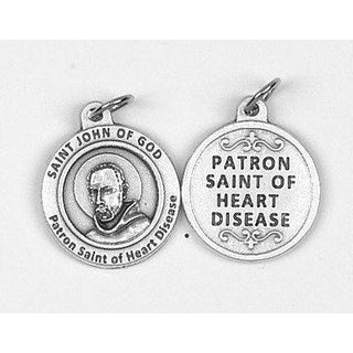 25-Pack - Healing Saints 3/4 inch Pendant with Saint John of God - Patron Saint of Heart Disease