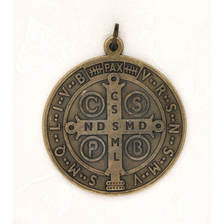 Saint Benedict Large Medal - Bronze Tone