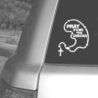 Pray for the Unborn White Vinyl ShapeCut Decal