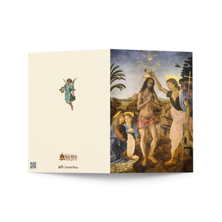 Baptism Card - The Baptism of Christ by Verrocchio and Leonardo: outside
