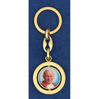 6-pack - Saint Saint John Paul II Gold Tone Rotating Keyring