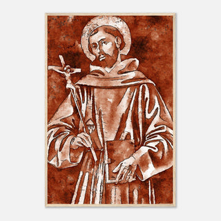 Sepia Franciscan Saint with Crucifix Framed Print - view 11
