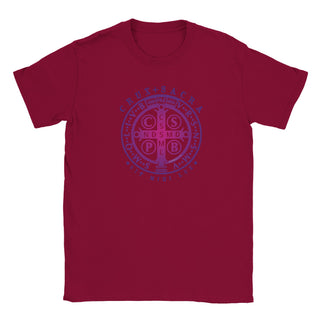St. Benedict Medal Purple Gradient T-Shirt - view 9