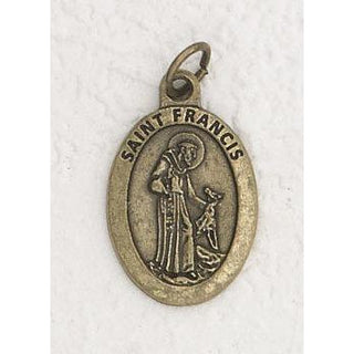 Bulk 1 inch Premium Saint Francis Medals in Brass Tone - 2 options
