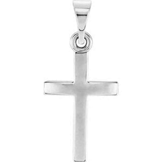 10K White 17x11.5 MM Cross Pendant
